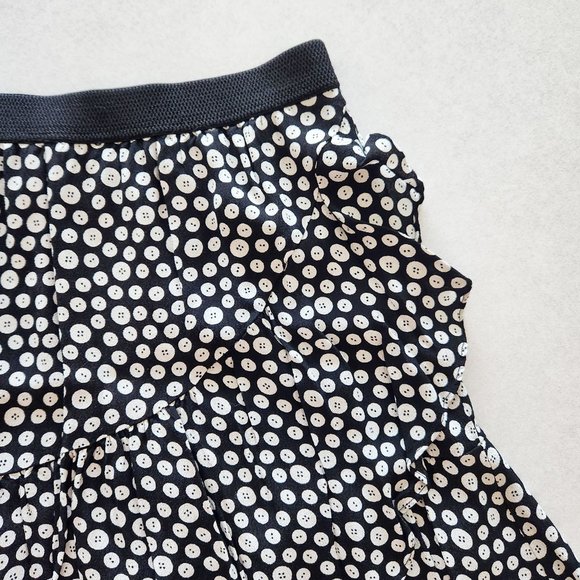 Anthropologie Maeve Ruffled Black and White Button Print Mini Skirt Size S - Picture 8 of 16